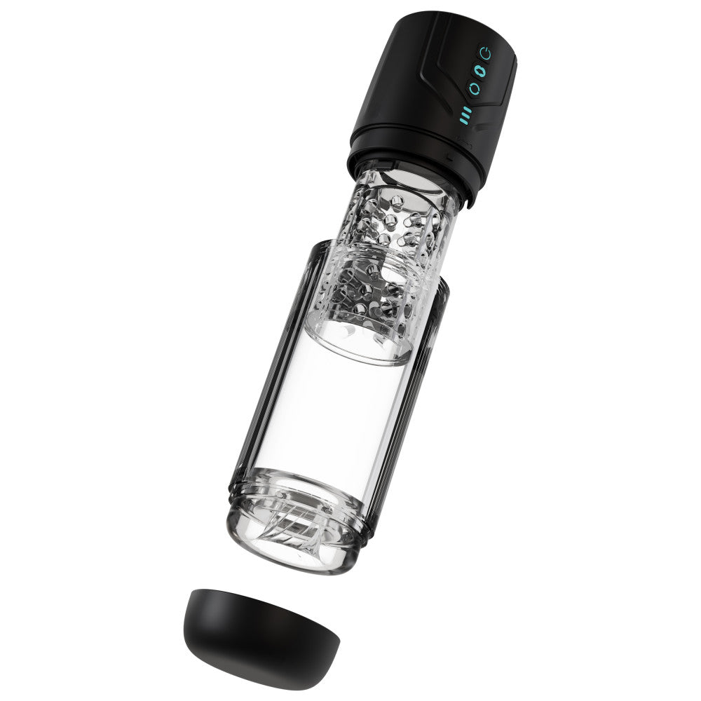 Blush Novelties | M For Men Whirlwind Pro - Clear USB Rechargeable Rotating & Sucking Auto Stroker
