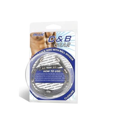 Electric EEL | Blue Line V-style Cock Ring With Ball Divider