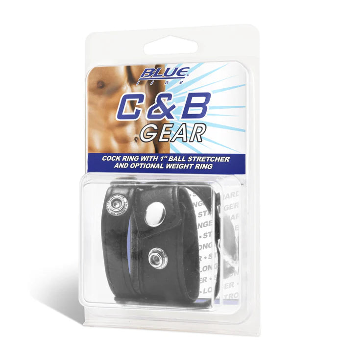 Electric EEL | Blue Line Cock Ring With 1" Ball Stretcher And Optional Weight Ring