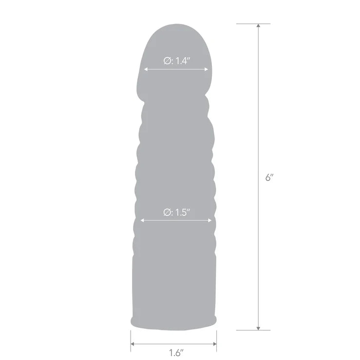 Electric EEL | Blue Line 6" Ribbed Realistic Penis Enhancing Sleeve Extension