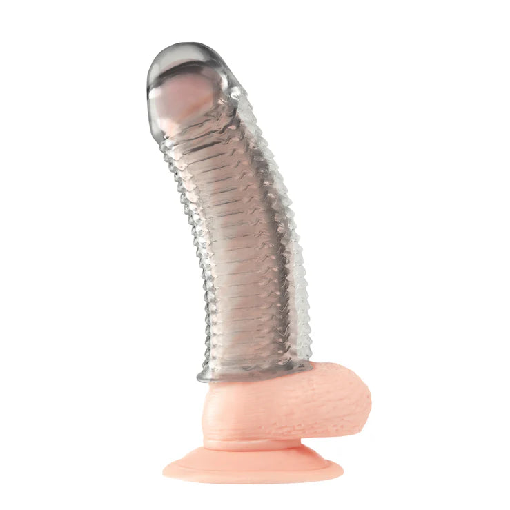 Electric EEL | Blue Line 6.5" Clear Textured Penis Enhancing Sleeve Extension