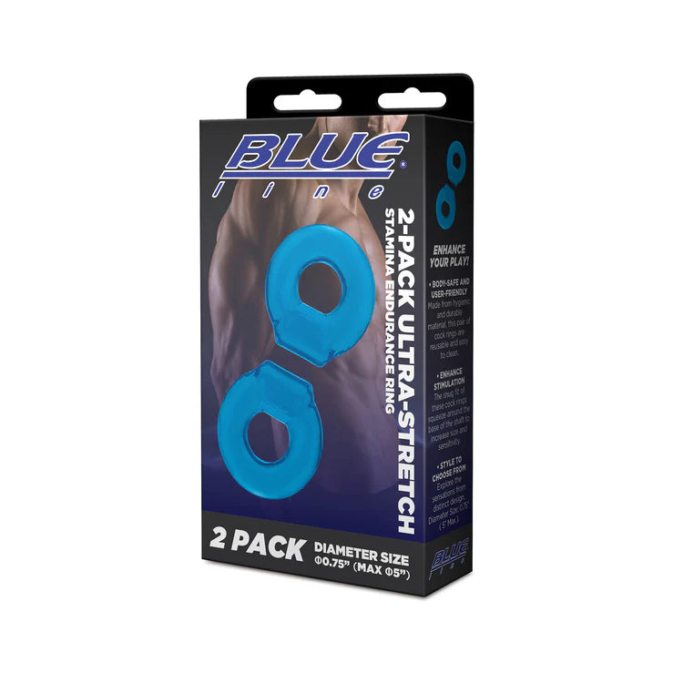 Electric EEL | Blue Line 2-Pack Ultra-Stretch Stamina Endurance Ring