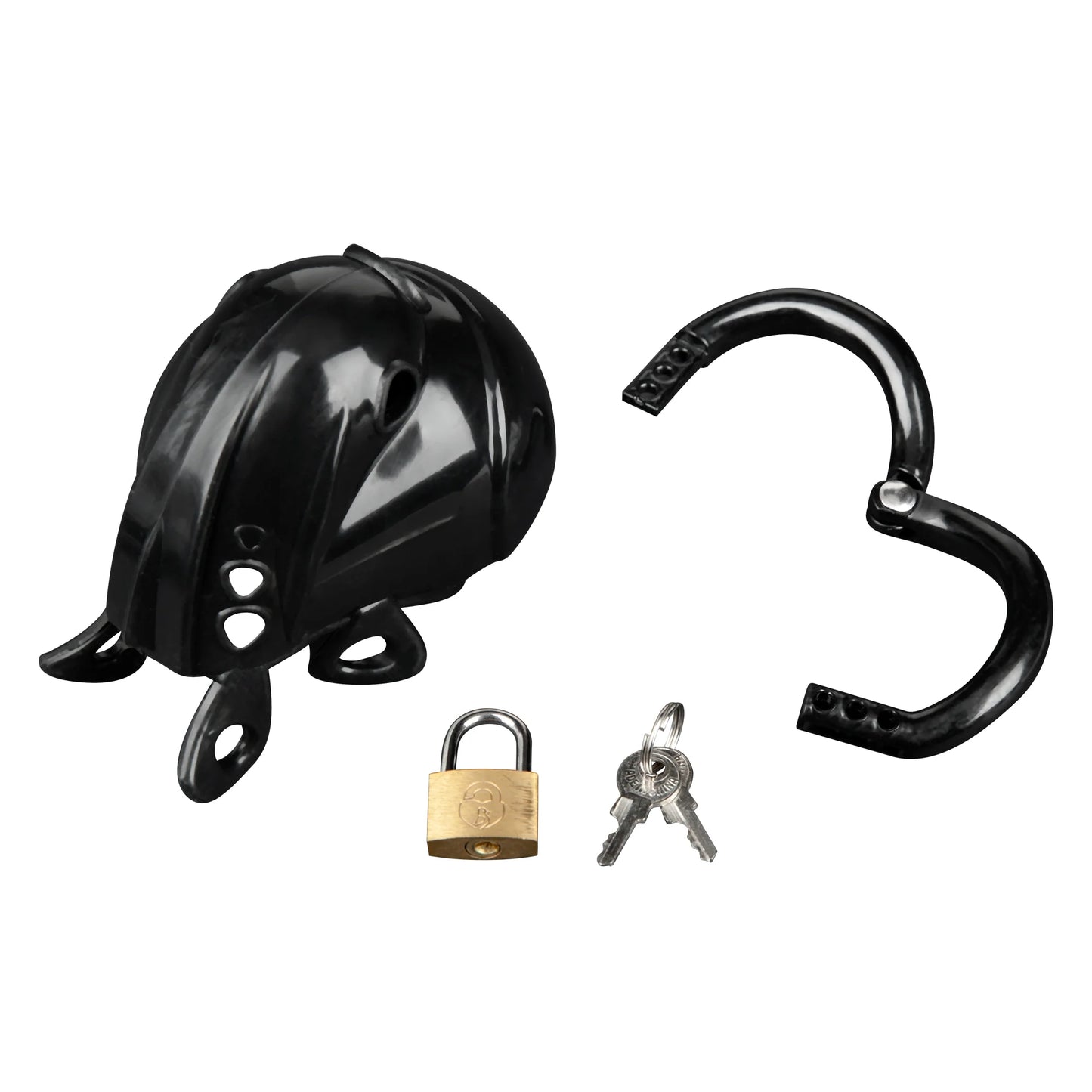 Electric EEL | Blue Line Full Restraint Silicone Cock And Balls Chastity Device 100% Coverage - Black