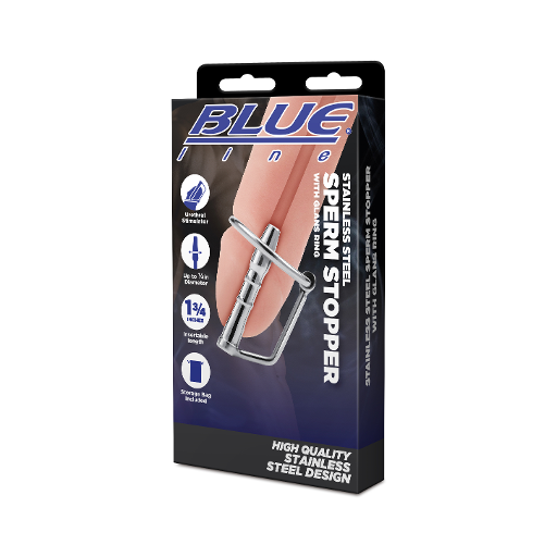 Electric EEL | Blue Line Stainless Steel Sperm Stopper With Glans Ring