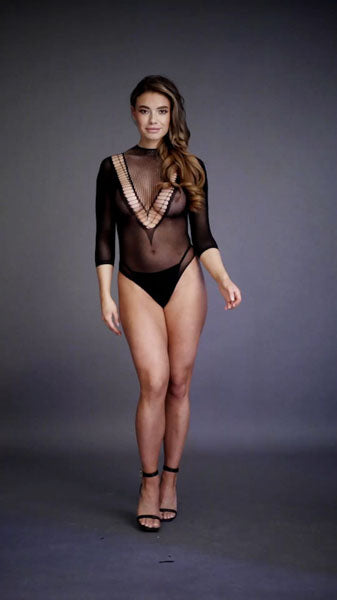Le Desir Bliss Collection Short Sleeve Teddy Black Size OS