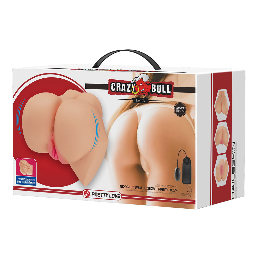 Crazy Bull Emilia Vibrating Torso Pussy & Ass Masturbator Flesh