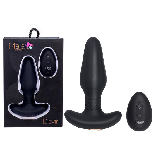 Maia Toys | Maia DEVIN Black USB Rechargeable Vibrating Butt Plug