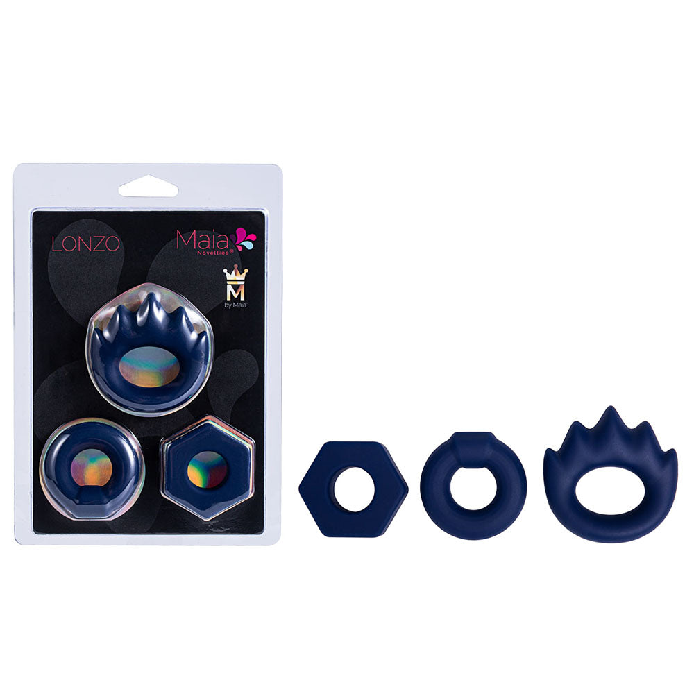 Maia Toys | Maia LONZO - Black Silicone Cock Rings - Set of 3