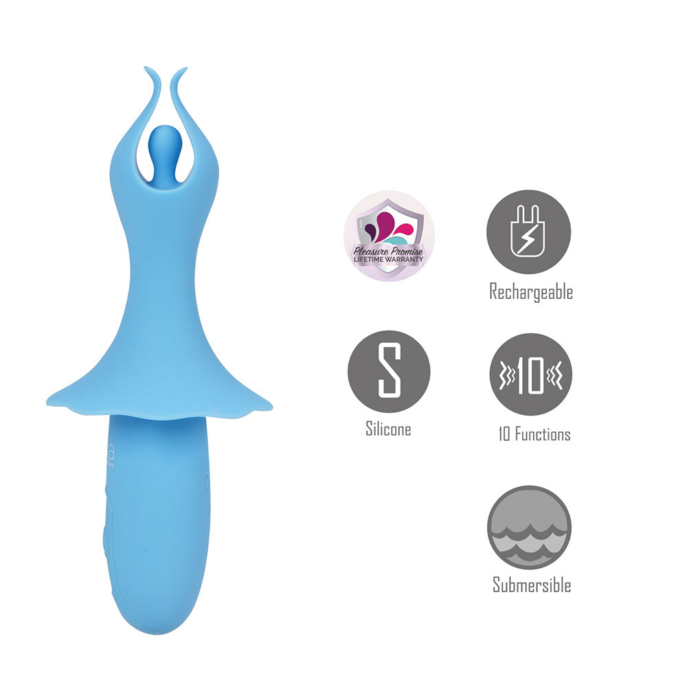 Maia Toys | Maia SIENNA - Blue 15.2cm USB Rechargeable Fluttering Bullet