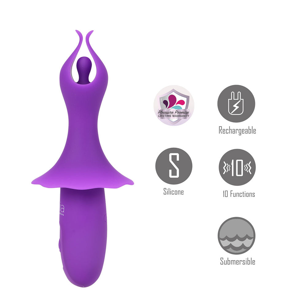 Maia Toys | Maia SIENNA - Purple 15.2cm USB Rechargeable Fluttering Bullet