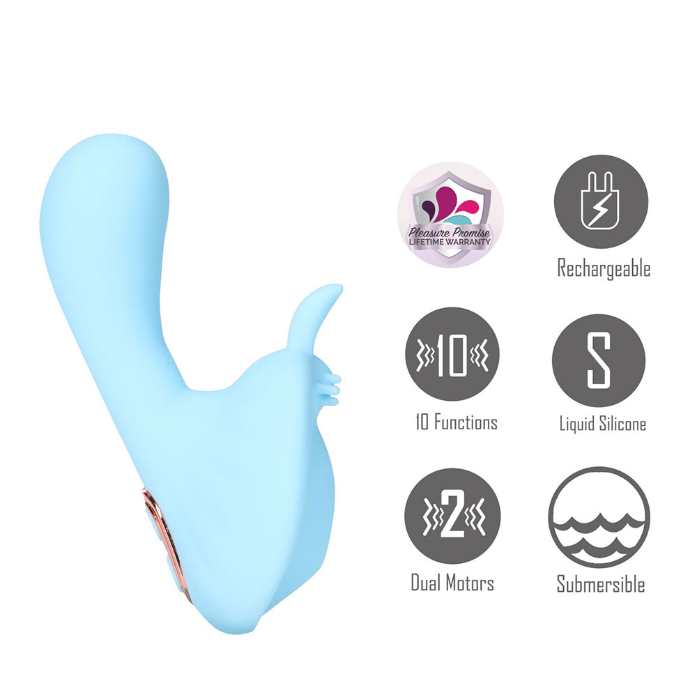 Maia Toys | Maia AVERI - 10 Function Dual Vibrator Stimulator - Blue