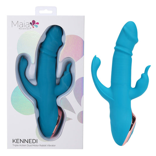 Maia Toys | Maia KENNEDI - Blue 23.5cm Triple Stimulating Vibrator