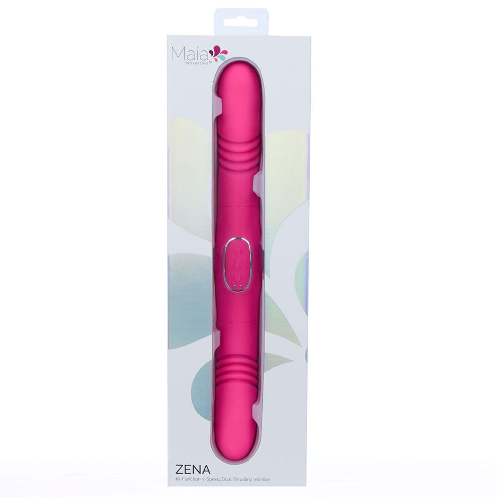Maia Toys | Maia ZENA - Pink 35.5cm Dual Thrusting Double Ended Vibrator