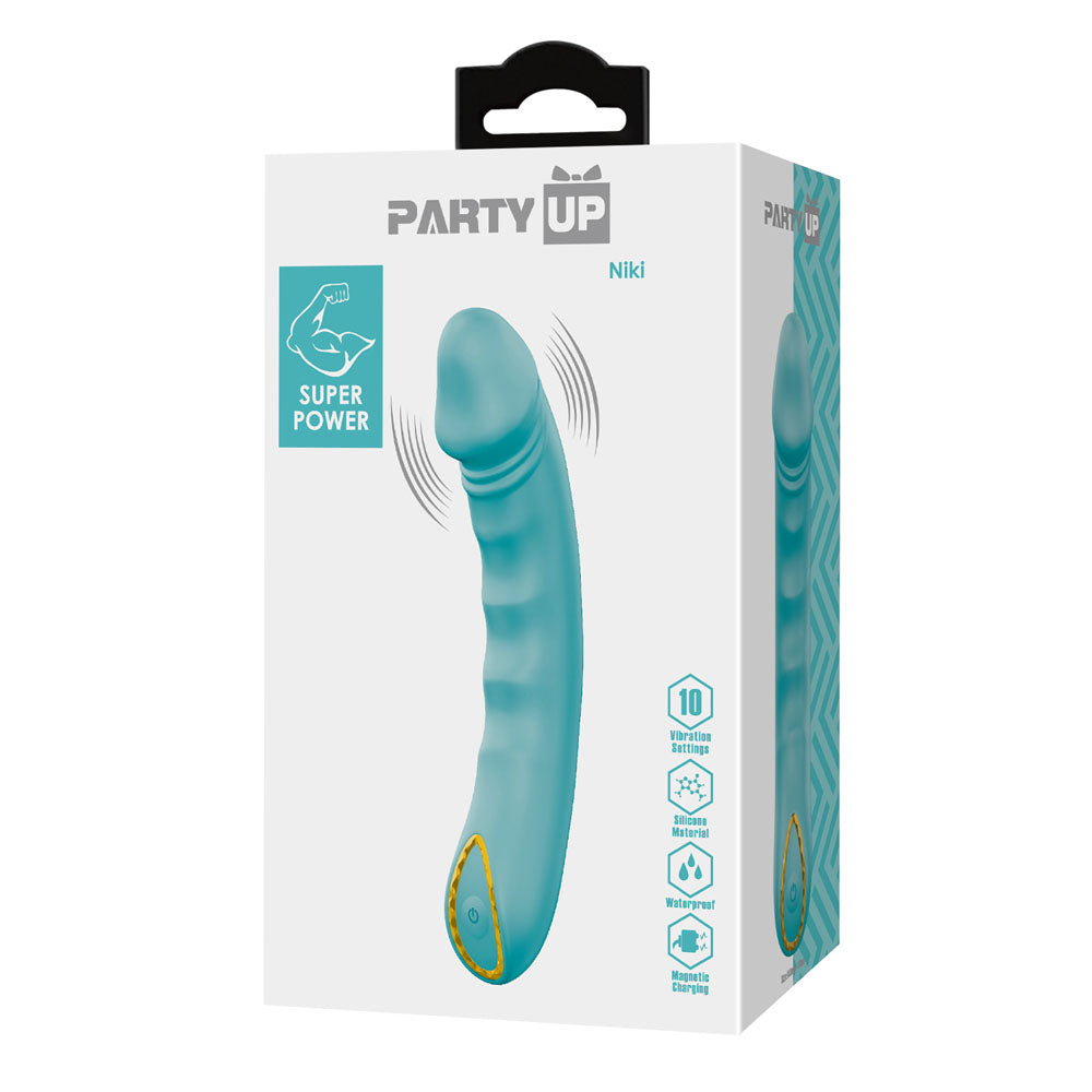 Party Up NIKI - Teal 15.4cm USB Rechargeable Vibrator
