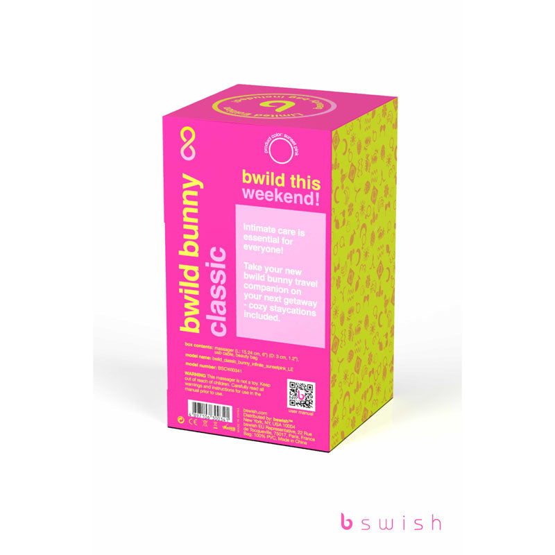 B Swish Bwild Classic Bunny Infinite Limited Edition Sunset Pink Rabbit Vibrator