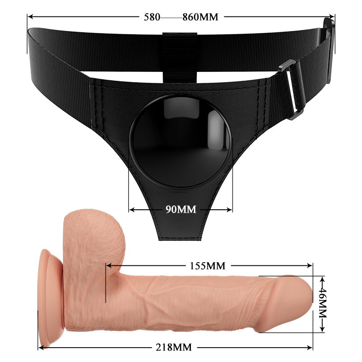 Pretty Love Jerry Strap-On Harness Brief + 7.6" Dildo