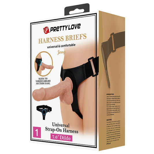 Pretty Love Jerry Strap-On Harness Brief + 7.6" Dildo