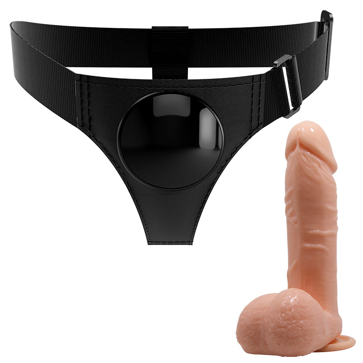 Pretty Love Tom Strap-On Harness Brief + 7.4" Dildo