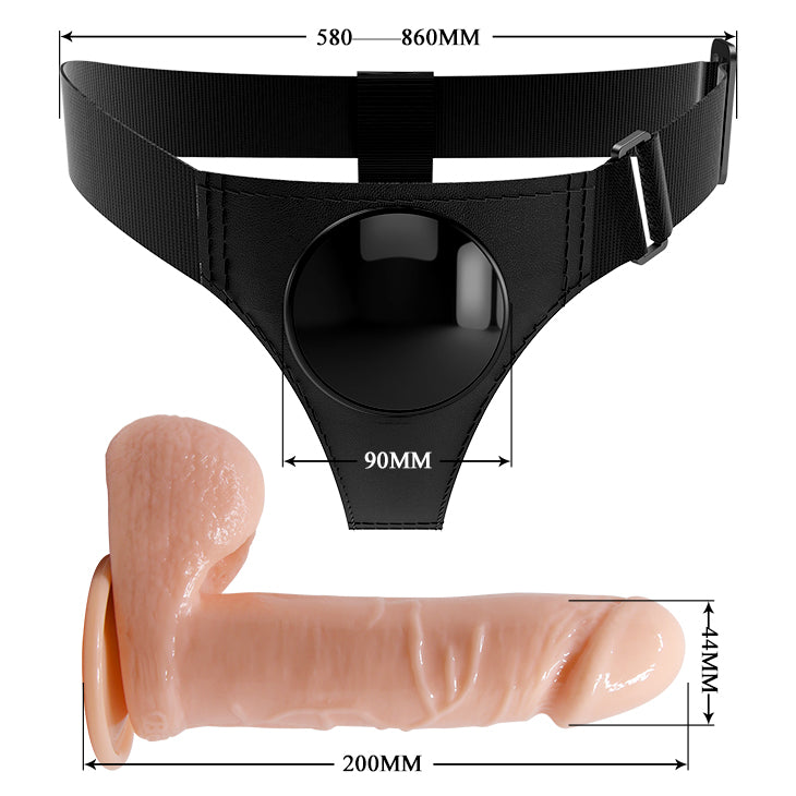 Pretty Love Tom Strap-On Harness Brief + 7.4" Dildo