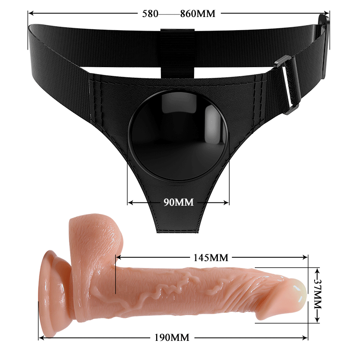 Pretty Love Kevin Strap-On Harness Brief + 7.2" Dildo