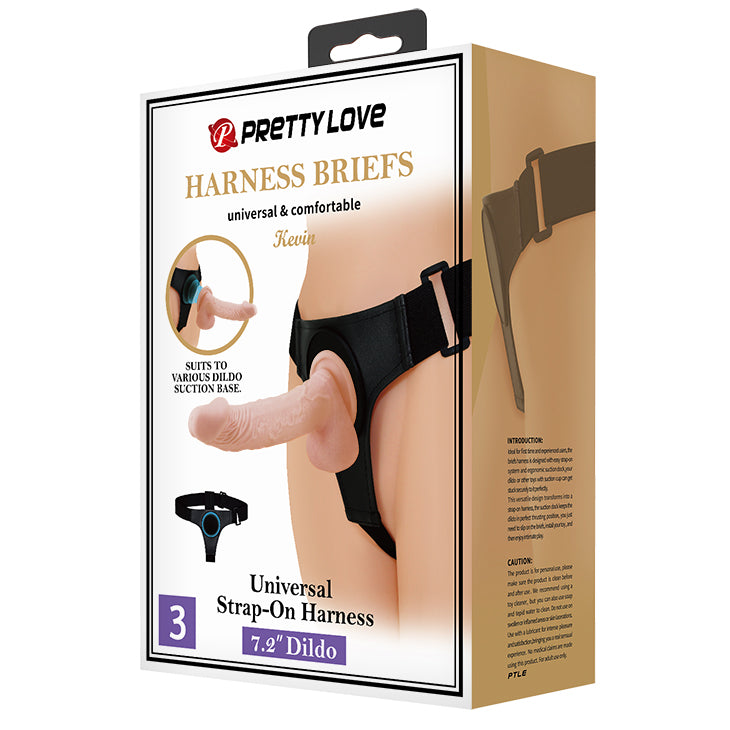 Pretty Love Kevin Strap-On Harness Brief + 7.2" Dildo