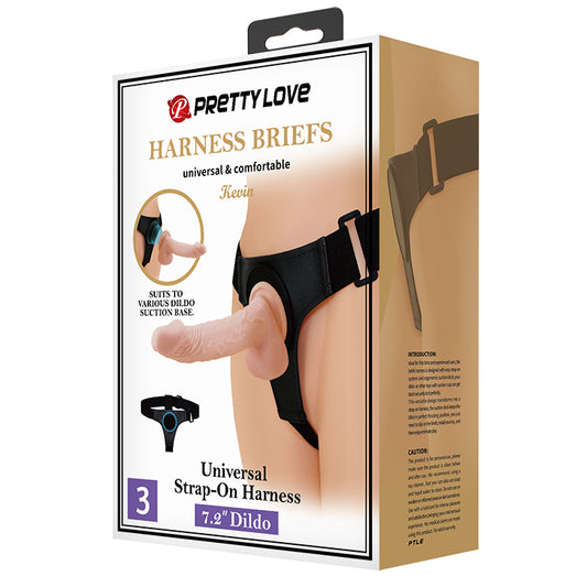 Pretty Love Kevin Strap-On Harness Brief + 7.2" Dildo