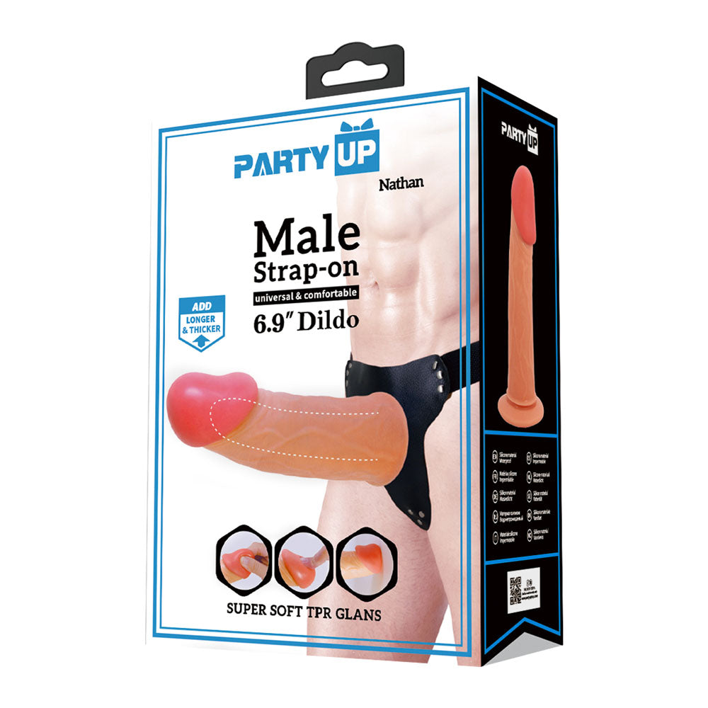 Party Up NATHAN Strap-On - Flesh 17.5cm Hollow Strap-On