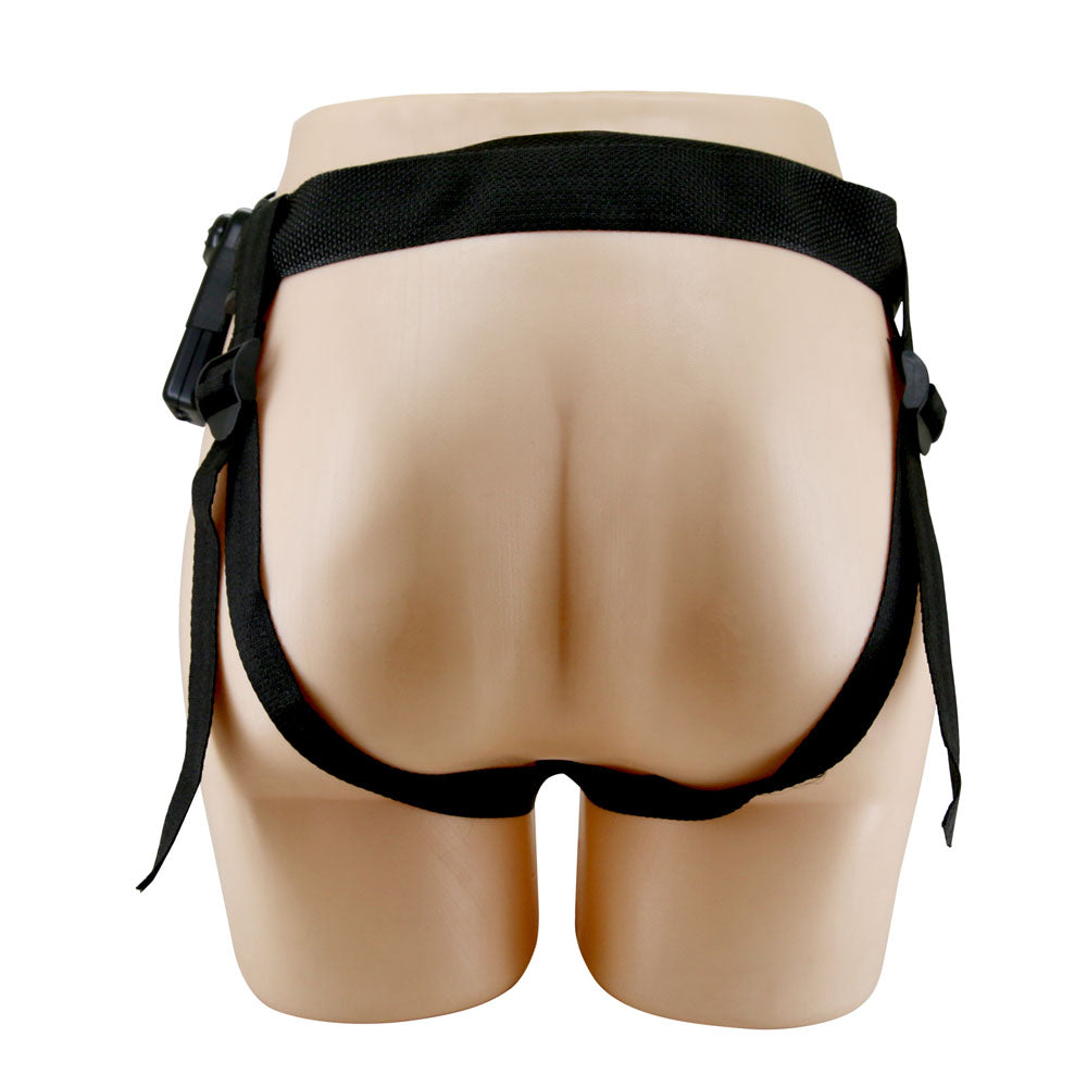 Party Up NELSON Vibrating Strap-On - Brown 17.5cm Vibrating Hollow Strap-On