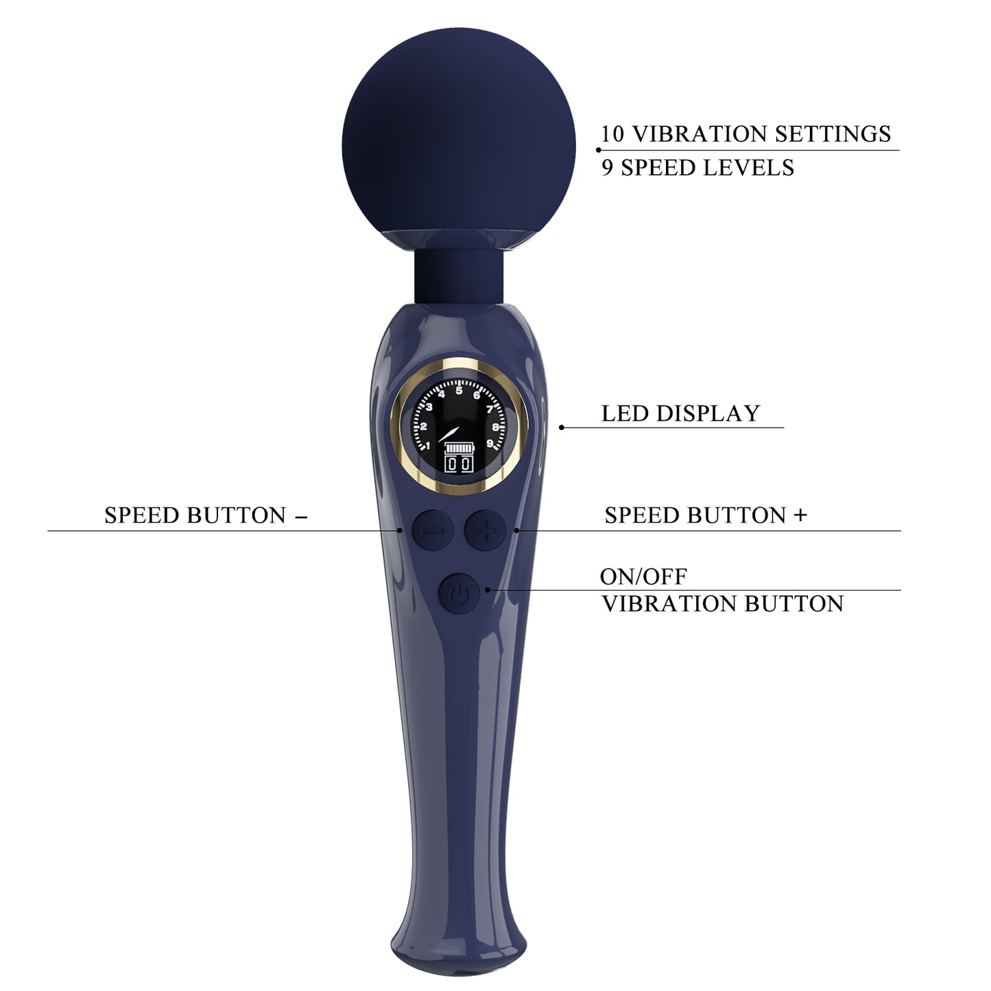 Pretty Love Stavros The Great Skyler Massage Wand Vibrator Blue