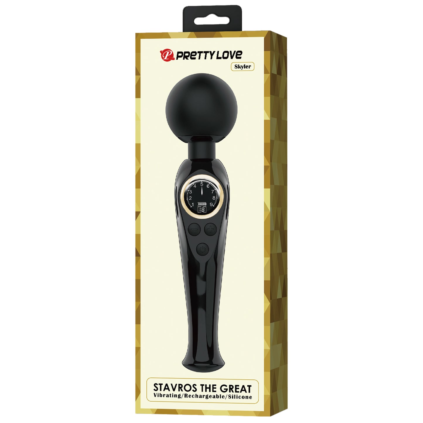 Pretty Love Stavros The Great Skyler Massage Wand Vibrator Black