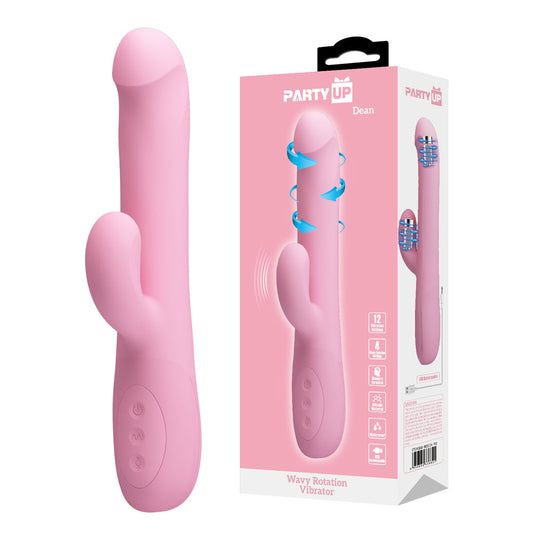 Party Up Dean Rotating Rabbit Vibrator Pink