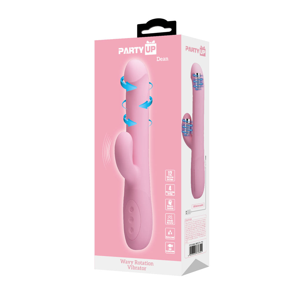 Party Up Dean Rotating Rabbit Vibrator Pink