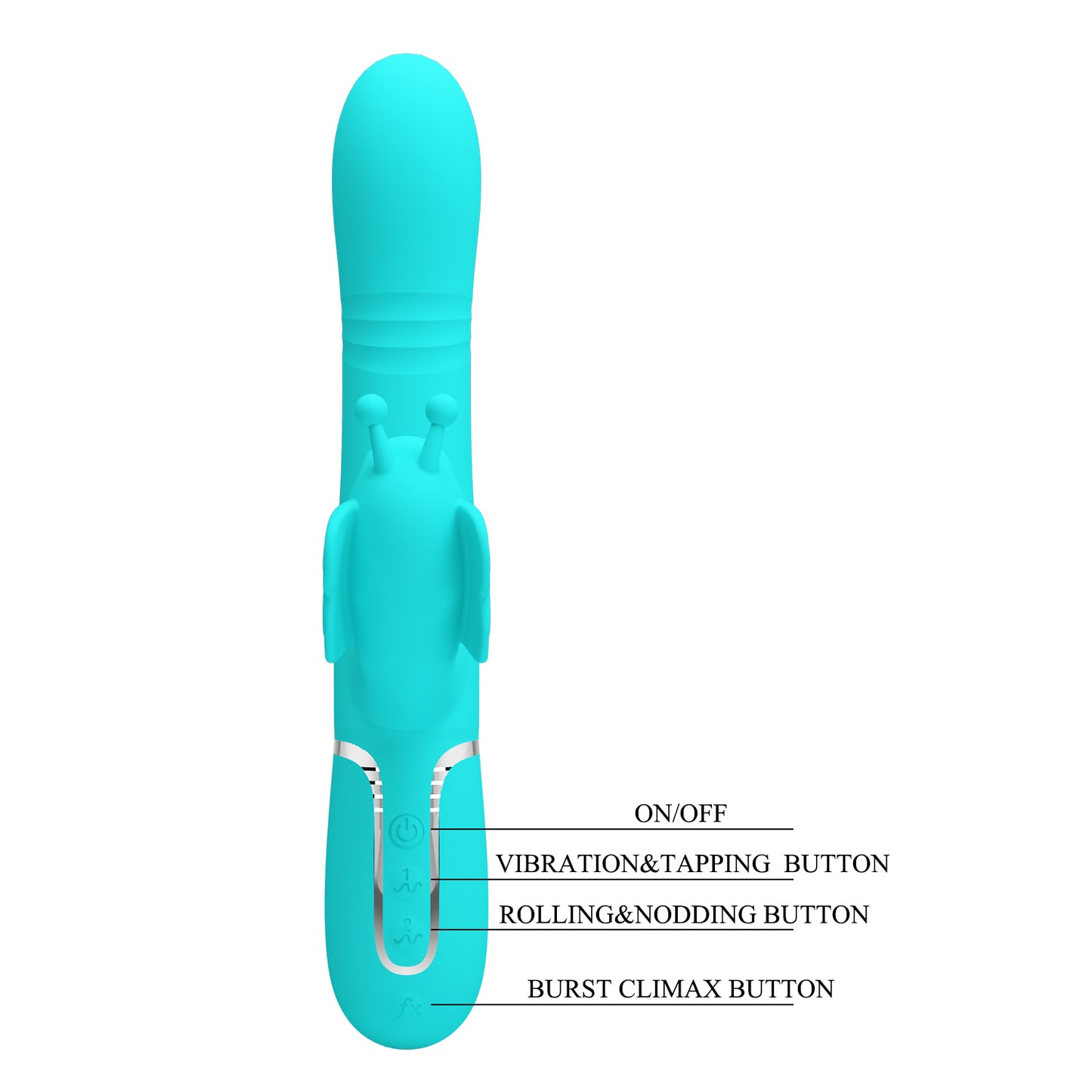 Pretty Love Ridgely Vibrating Sucking Rolling Beads Rabbit Vibrator Green