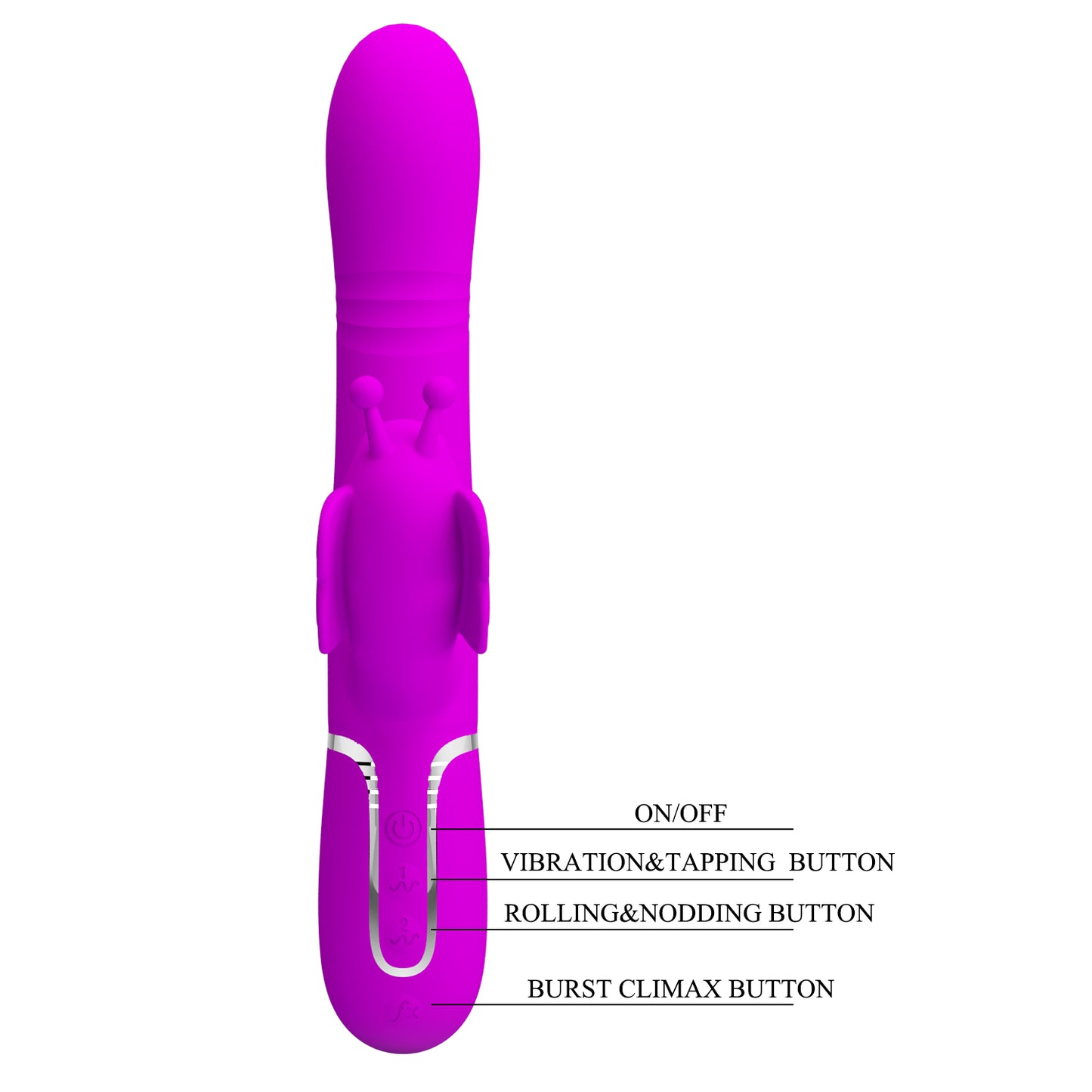 Pretty Love Ridgely Vibrating Sucking Rolling Beads Rabbit Vibrator Purple