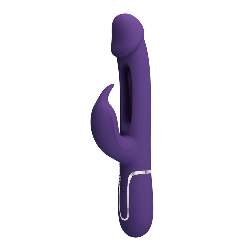 Party Up David 3in1 Swinging Flapping Rabbit Vibrator with Flicking Arm Purple