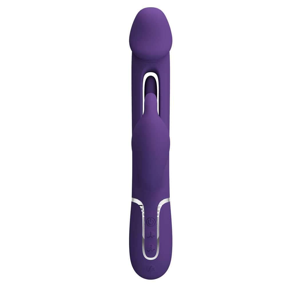 Party Up David 3in1 Swinging Flapping Rabbit Vibrator with Flicking Arm Purple