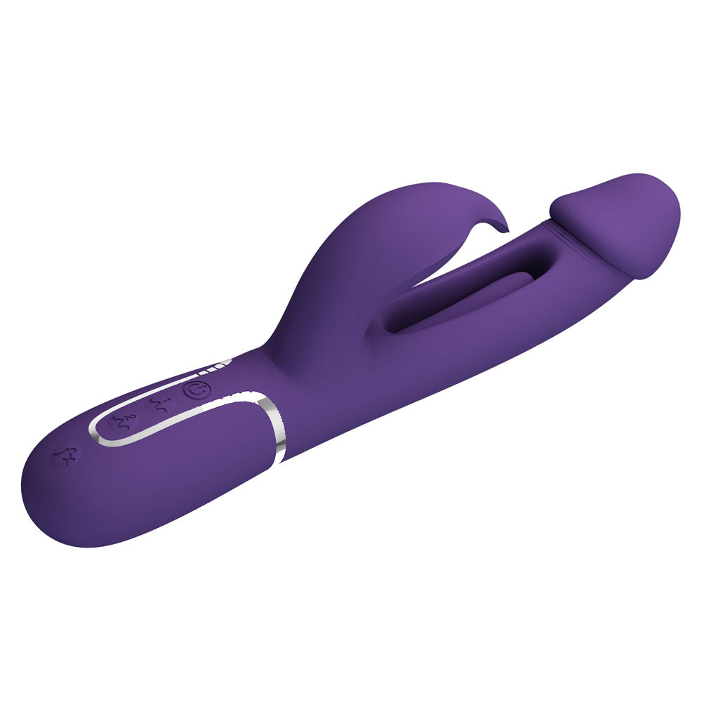 Party Up David 3in1 Swinging Flapping Rabbit Vibrator with Flicking Arm Purple