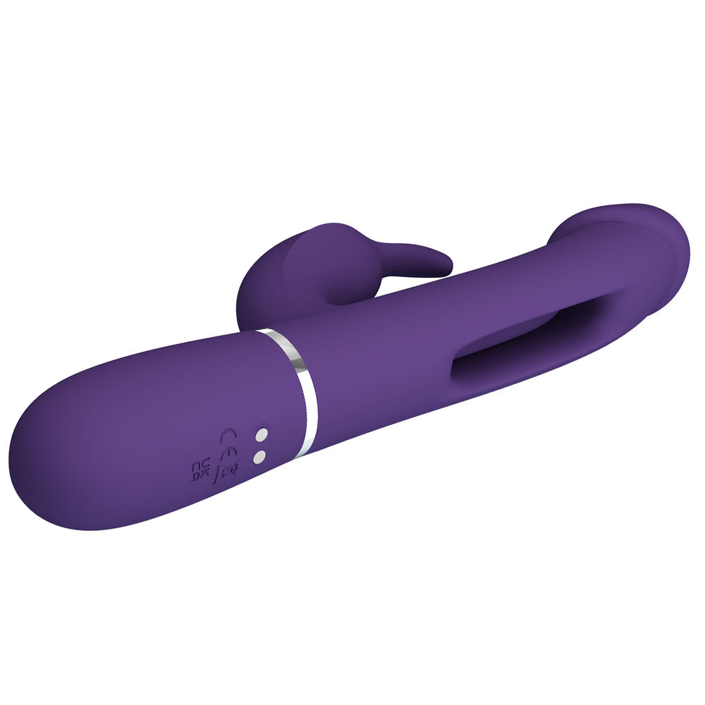 Party Up David 3in1 Swinging Flapping Rabbit Vibrator with Flicking Arm Purple