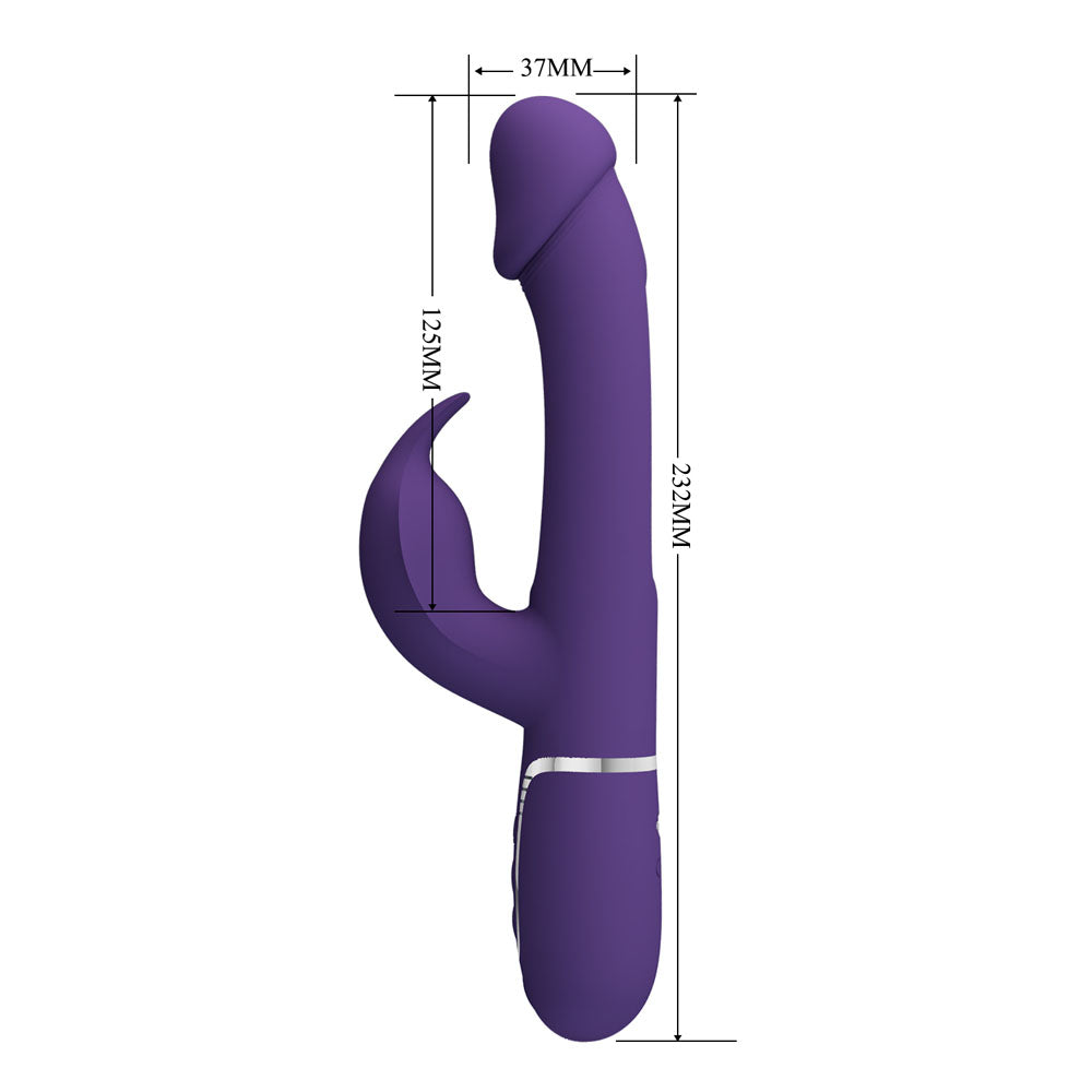 Party Up David 3in1 Swinging Flapping Rabbit Vibrator with Flicking Arm Purple
