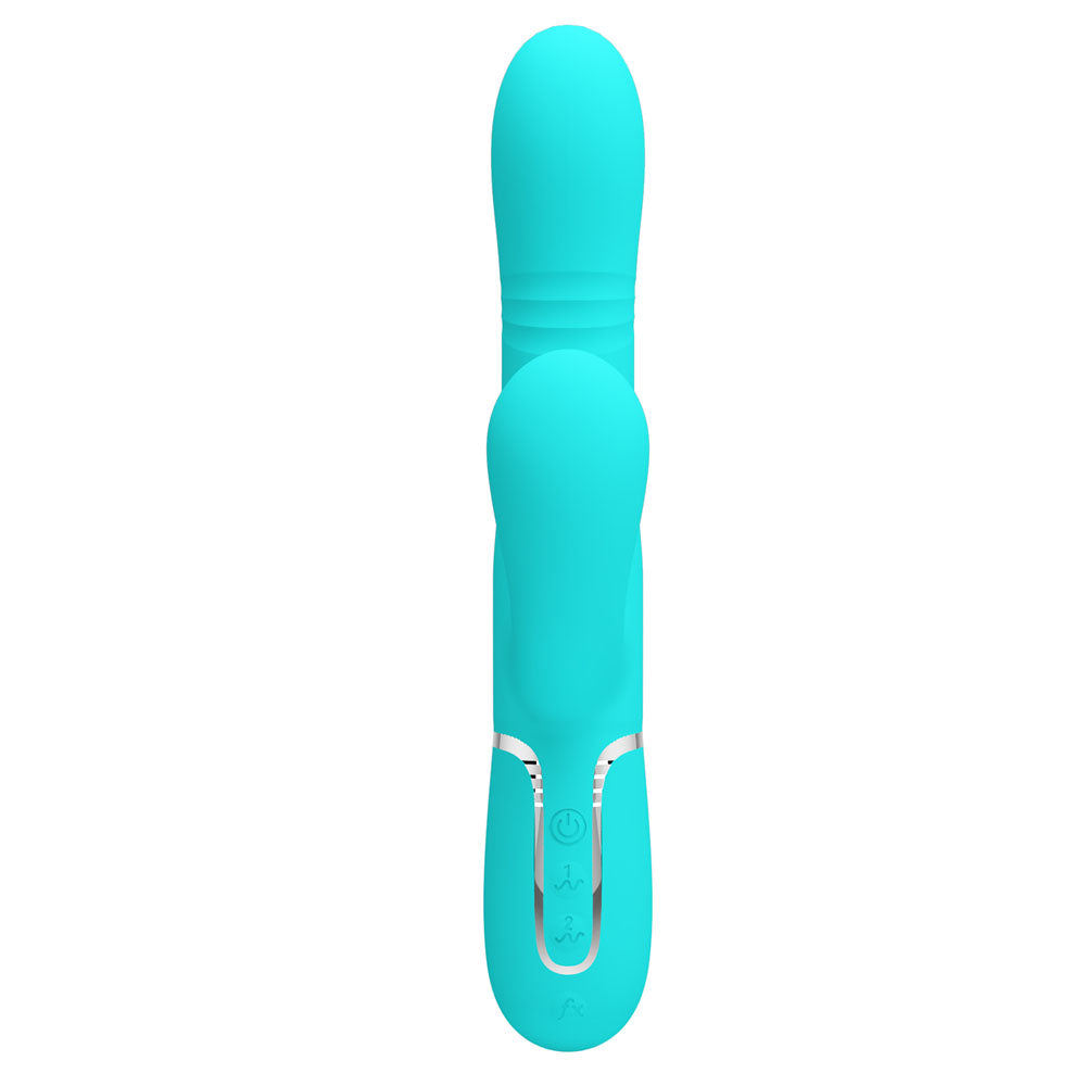 Party Up Paul 4in1 Rolling Beads Thumping Rabbit Vibrator Teal