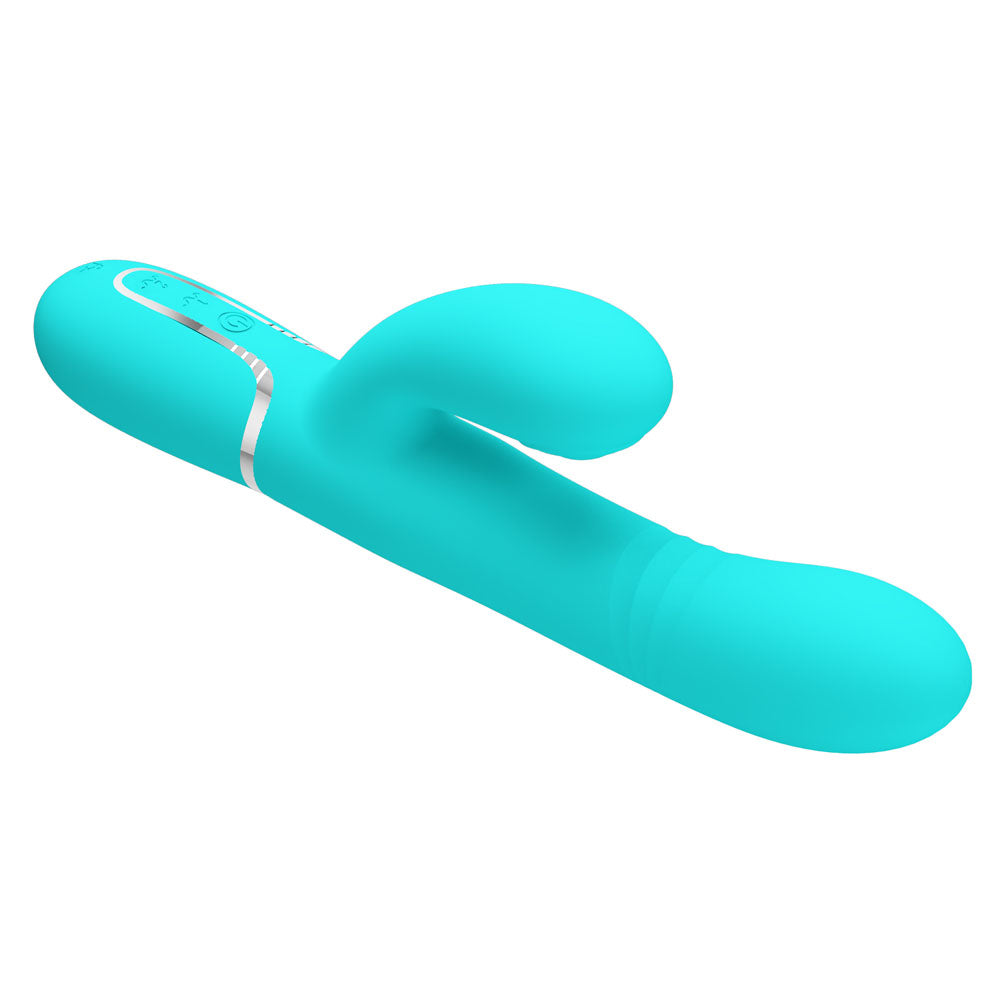 Party Up Paul 4in1 Rolling Beads Thumping Rabbit Vibrator Teal