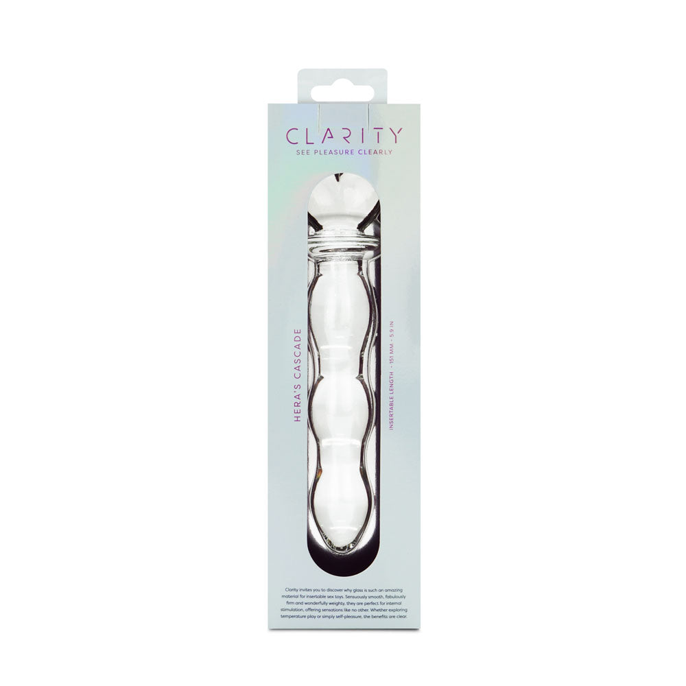 CreativeC | Clarity - Hera's Cascade - Clear 15cm Glass Dildo