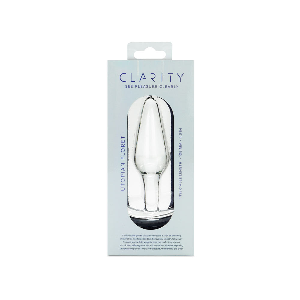 CreativeC | Clarity - Utopian Floret - Clear 11cm Glass Butt Plug