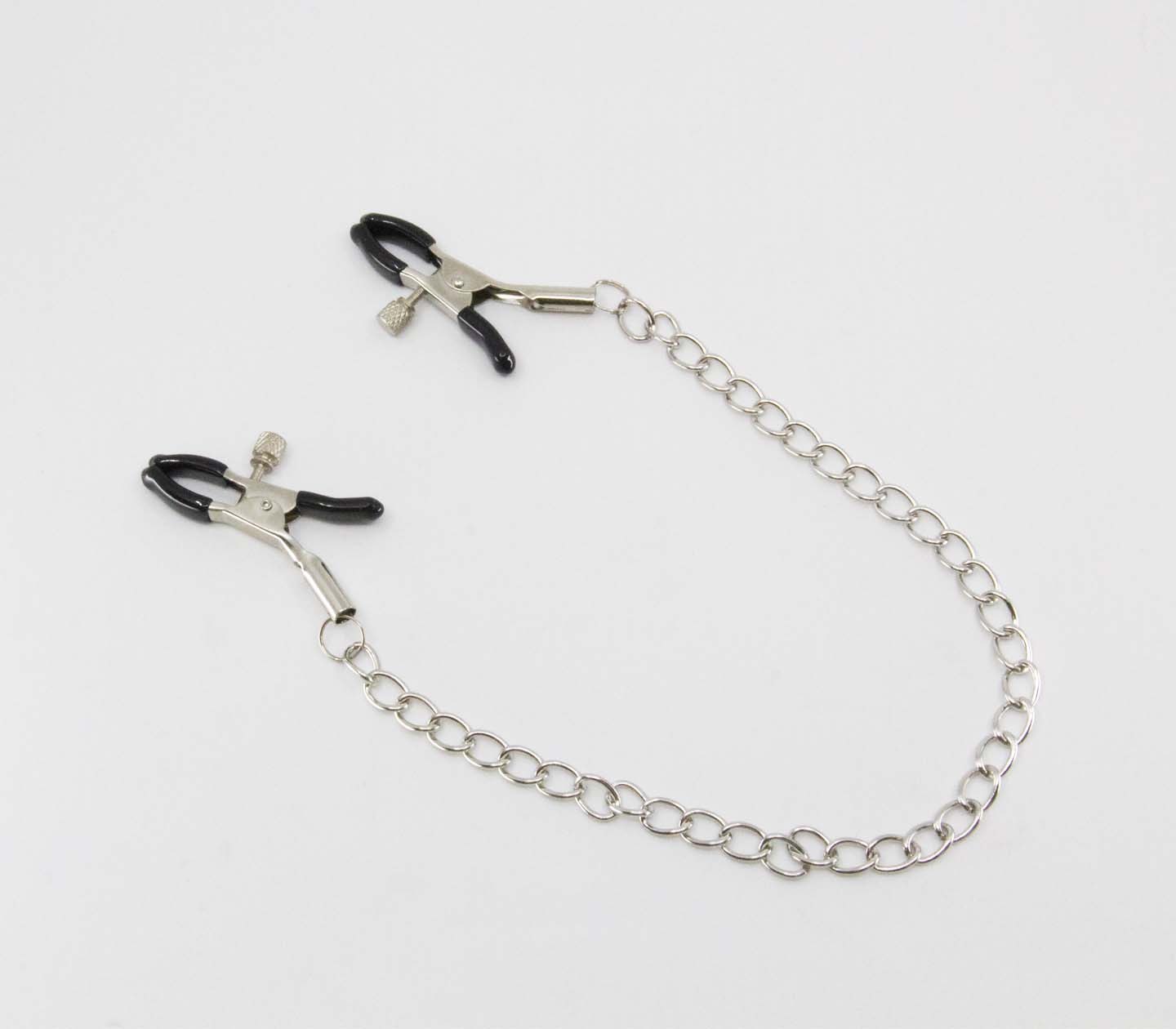 Love In Leather Chain Joined Nipple Clamps