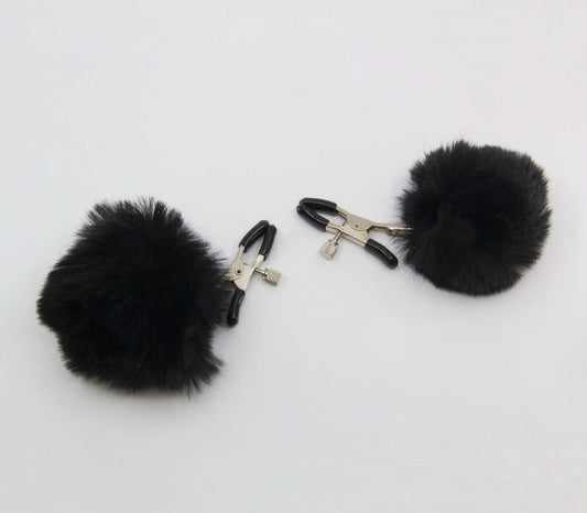 Love In Leather Pom Pom Nipple Clamps