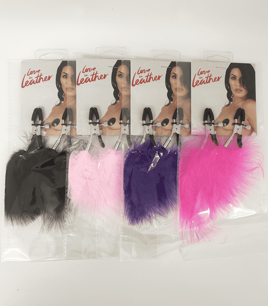 Love In Leather Feather Nipple Clamps