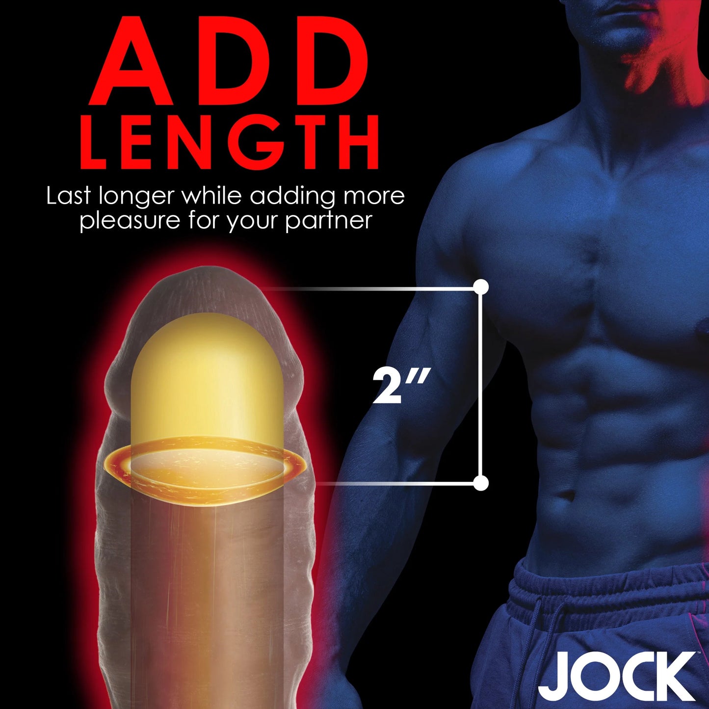 Curve Toys | JOCK Extra Thick 2" Penis Extension Sleeve - Dark