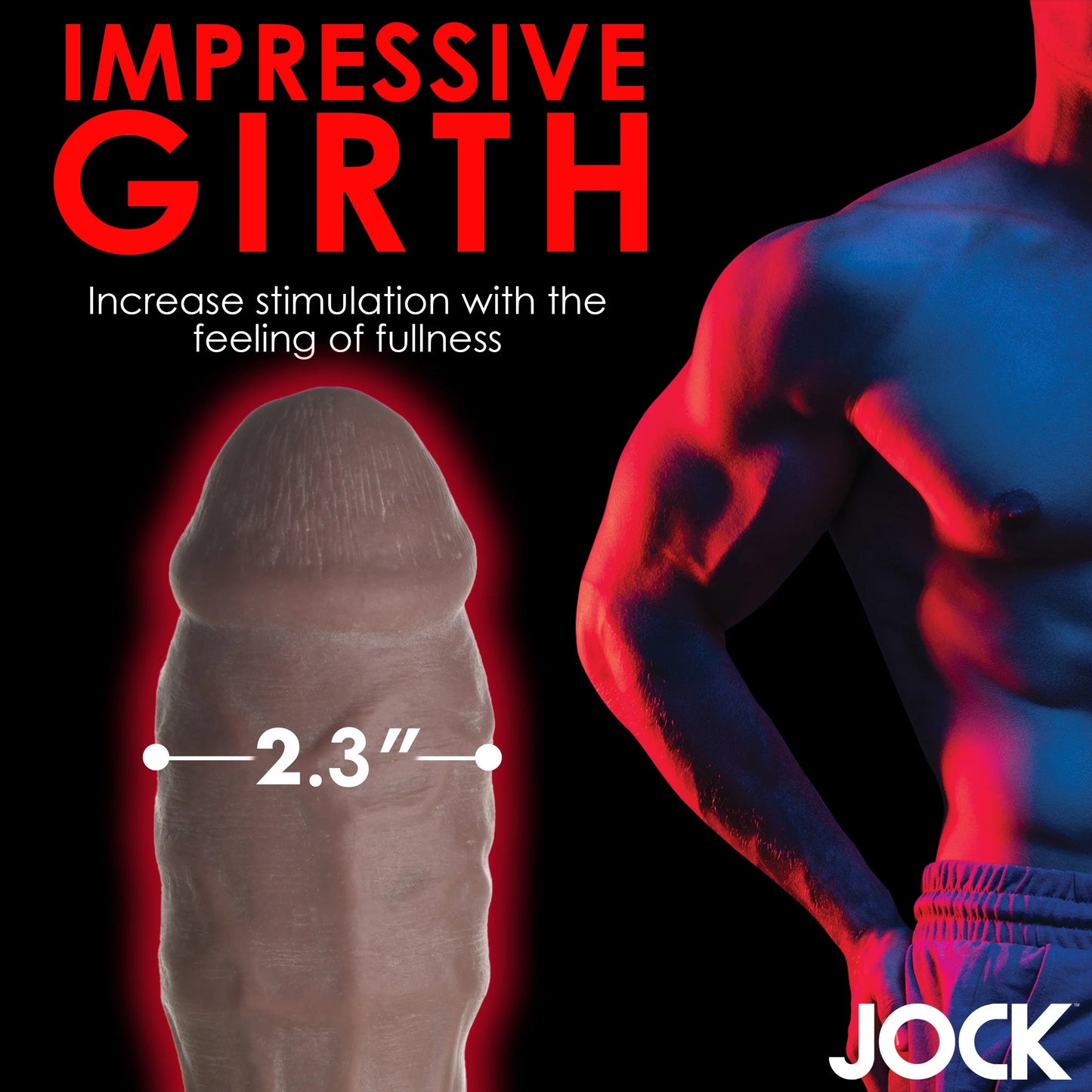 Curve Toys | JOCK Extra Thick 2" Penis Extension Sleeve - Dark