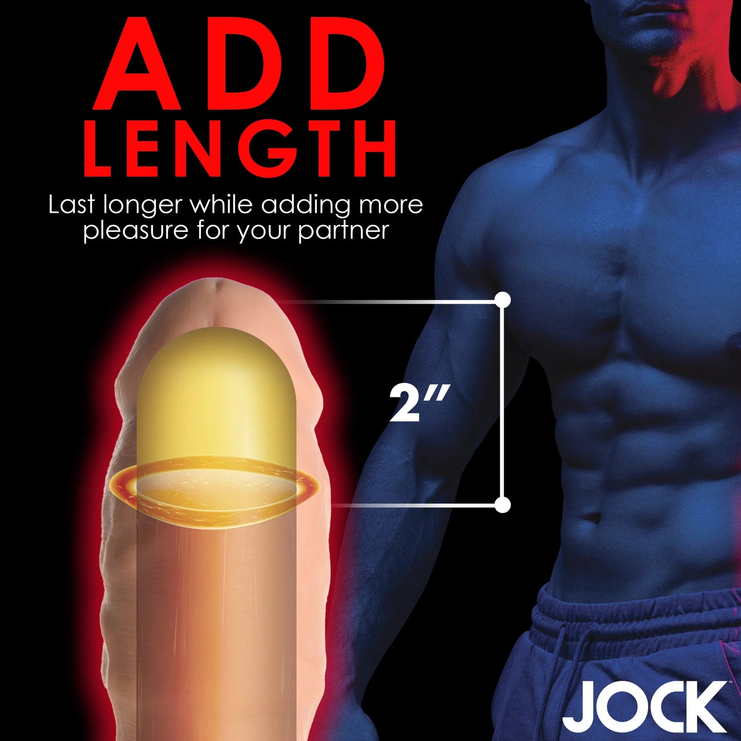 Curve Toys | JOCK Extra Thick 2" Penis Extension Sleeve - Medium