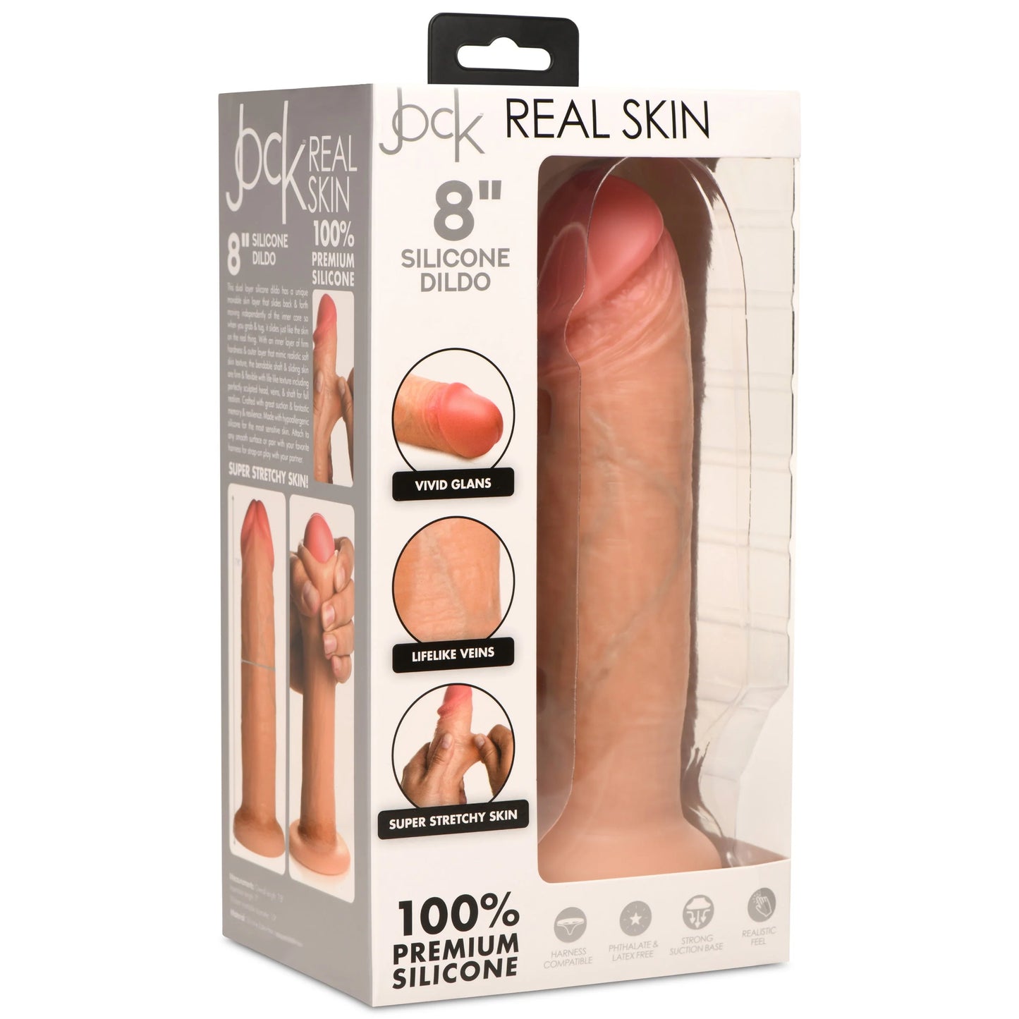Curve Toys | Jock 8" Real Skin Realistic Skin Silicone Dildo